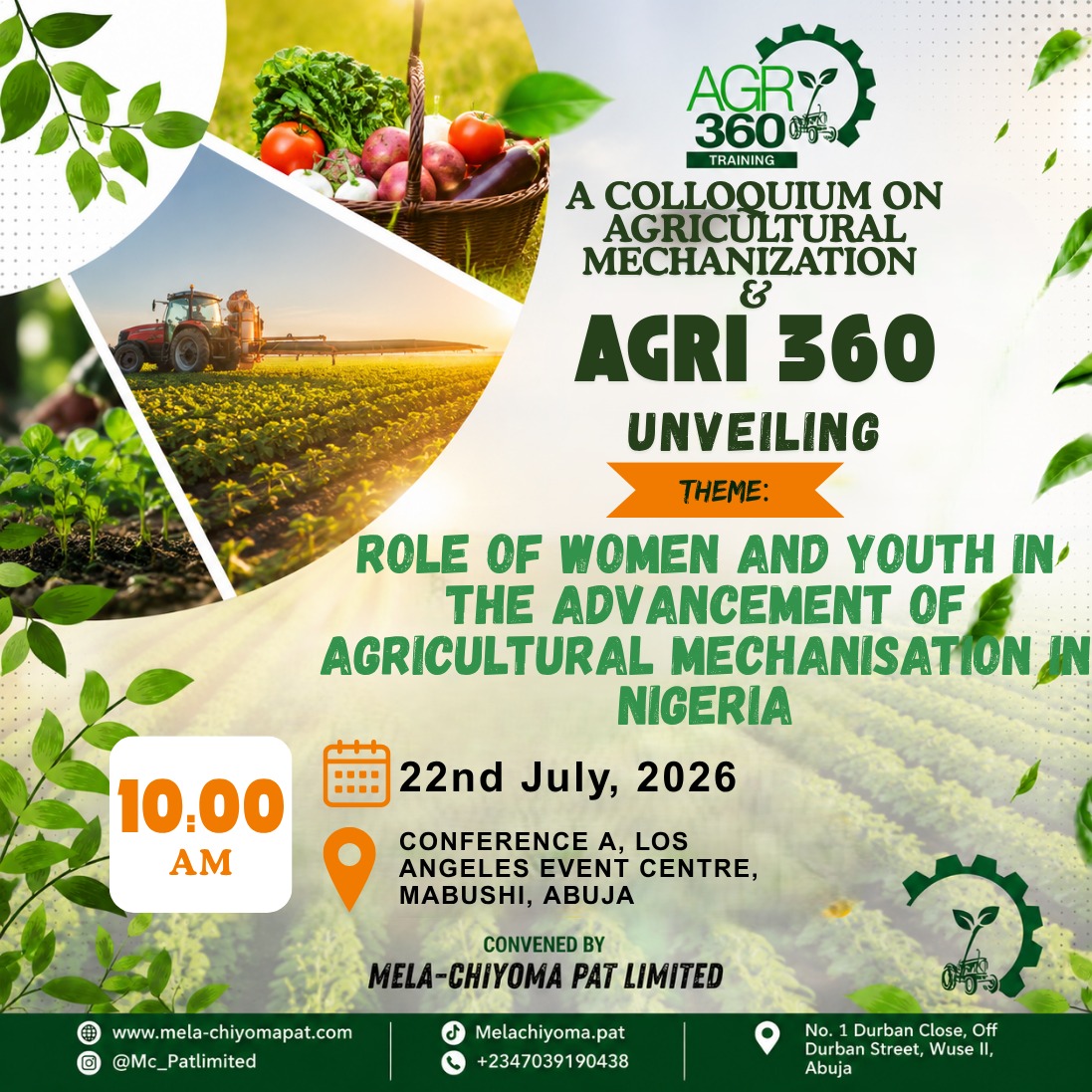 Agri360 Training Launch event flyer
